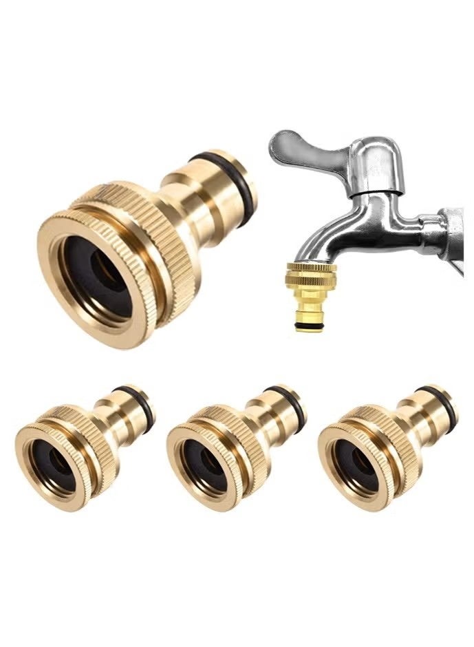 4 PCS Tap Connector for Hose Pipe, 3/4″ and 1/2″ Outdoor Tap Connector for Garden Irrigation Watering Fittings - Image 1
